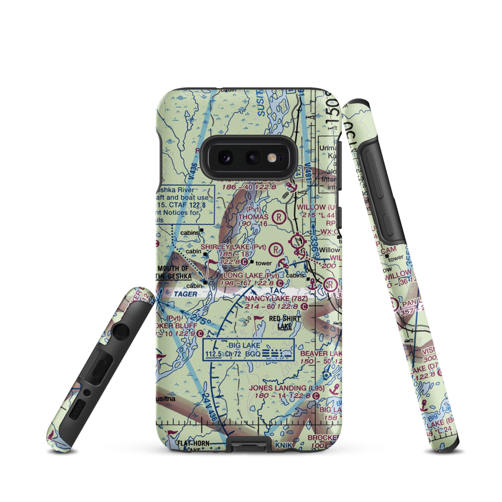 Deshka Landing Airport (3AK1) VFR Sectional Samsung Phone Case Samsung Galaxy S10 Plus model shown