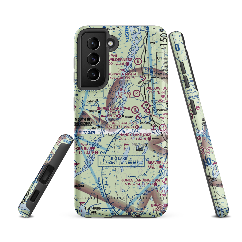 Deshka Landing Airport (3AK1) VFR Sectional Samsung Phone Case Samsung Galaxy S21 Ultra model shown
