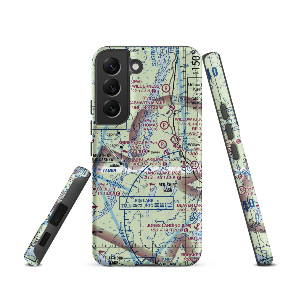 Deshka Landing Airport (3AK1) VFR Sectional Samsung Phone Case Samsung Galaxy S22 model shown