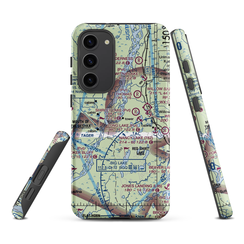 Deshka Landing Airport (3AK1) VFR Sectional Samsung Phone Case Samsung Galaxy S23 Plus model shown