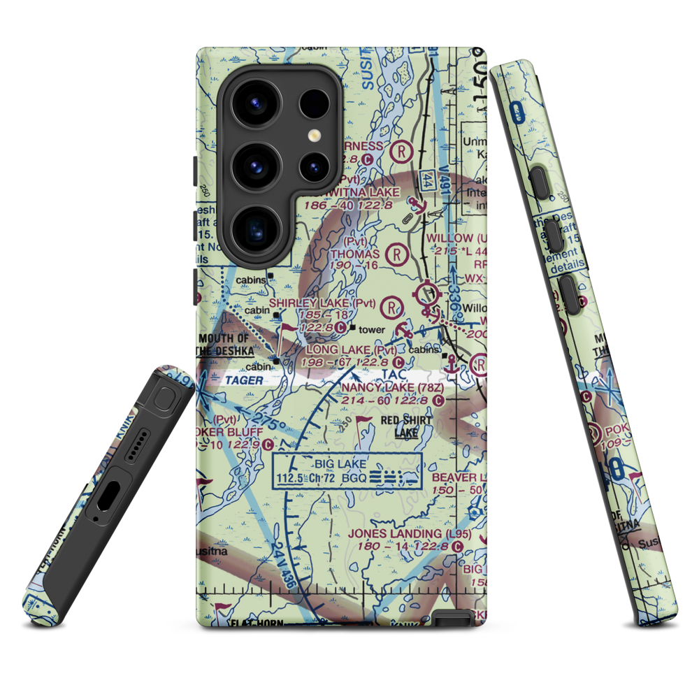 Deshka Landing Airport (3AK1) VFR Sectional Samsung Phone Case Samsung Galaxy S24 Ultra model shown