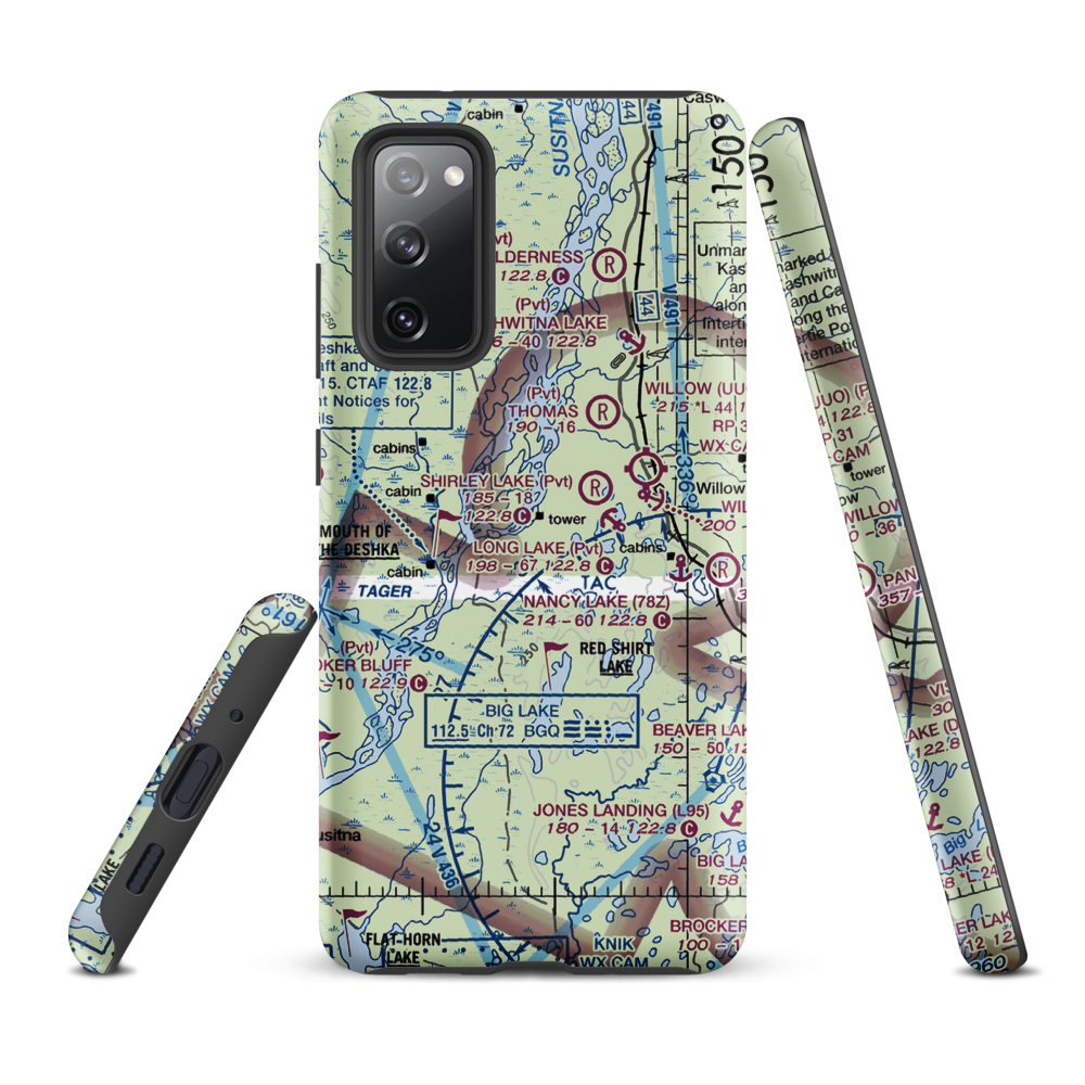 Deshka Landing Airport (3AK1) VFR Sectional Samsung Phone Case Samsung Galaxy S20 FE model shown