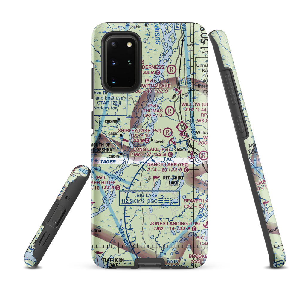 Deshka Landing Airport (3AK1) VFR Sectional Samsung Phone Case Samsung Galaxy S20 Plus model shown