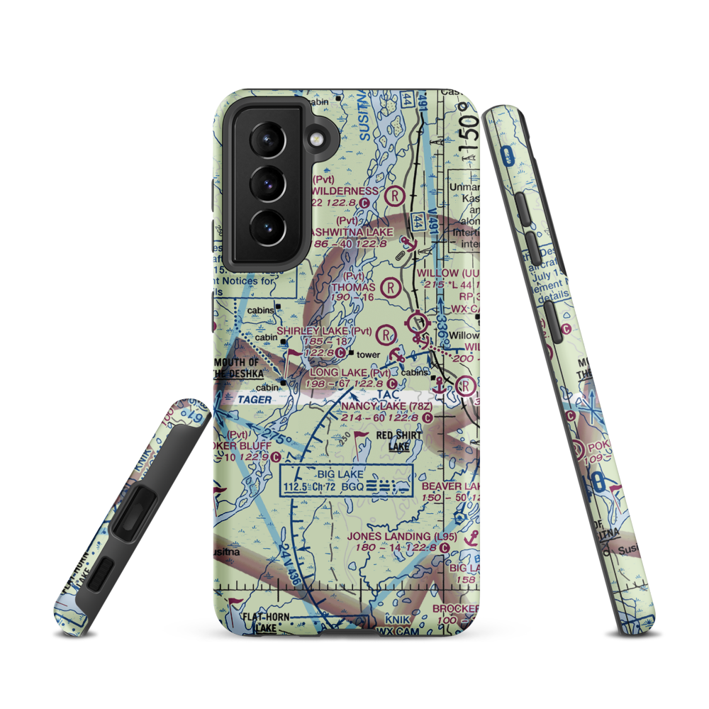 Deshka Landing Airport (3AK1) VFR Sectional Samsung Phone Case Samsung Galaxy S21 model shown