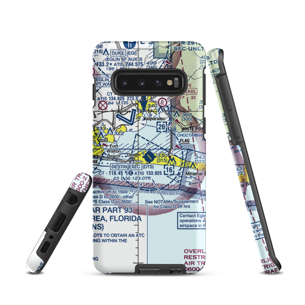 Destin Executive Airport (DTS) VFR Sectional Samsung Phone Case Samsung Galaxy S10 model shown