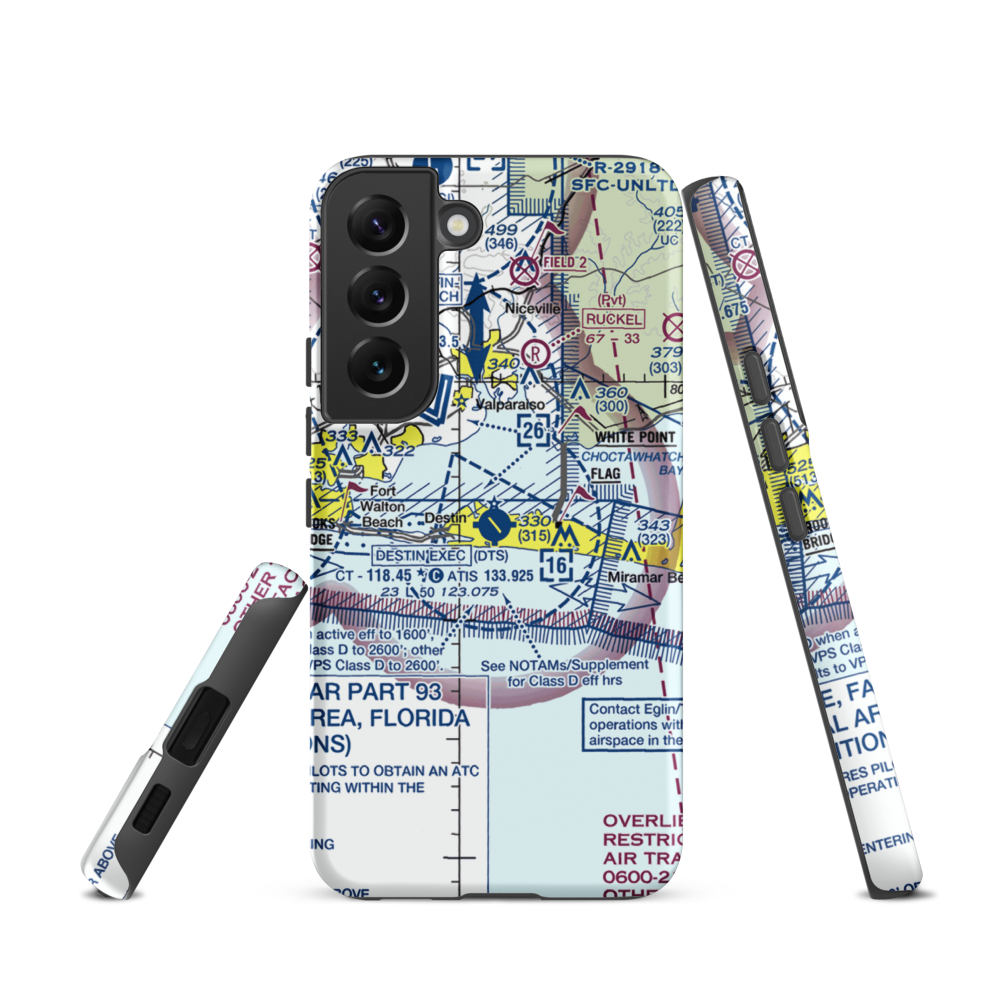 Destin Executive Airport (DTS) VFR Sectional Samsung Phone Case Samsung Galaxy S22 model shown