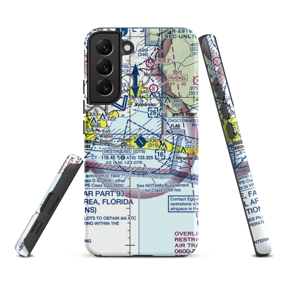 Destin Executive Airport (DTS) VFR Sectional Samsung Phone Case Samsung Galaxy S22 Plus model shown