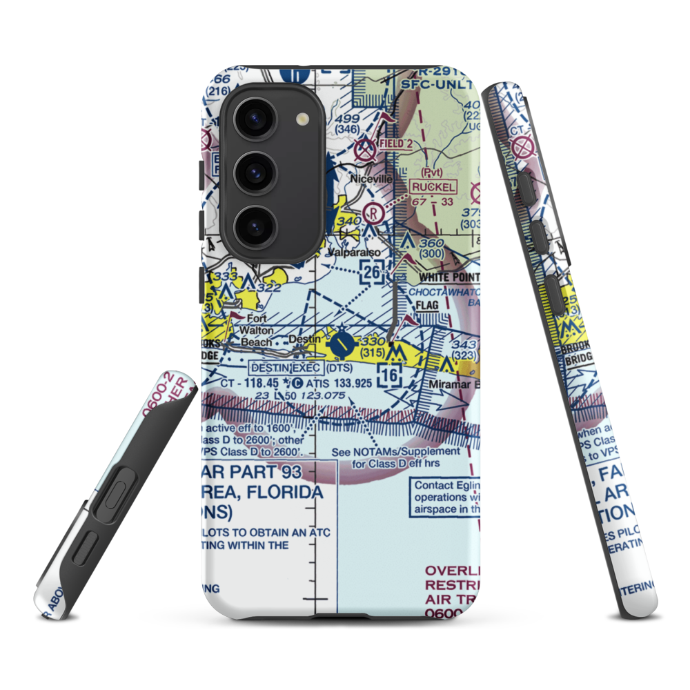 Destin Executive Airport (DTS) VFR Sectional Samsung Phone Case Samsung Galaxy S23 Plus model shown