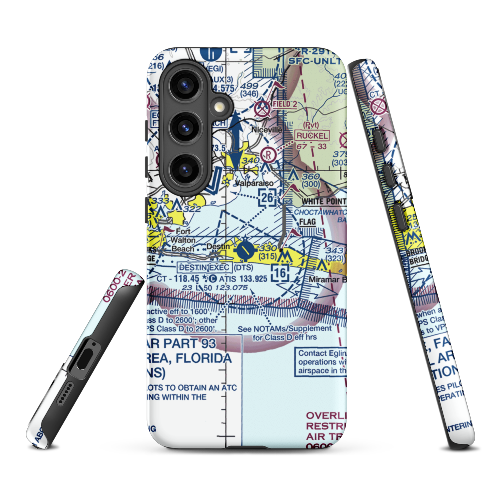 Destin Executive Airport (DTS) VFR Sectional Samsung Phone Case Samsung Galaxy S24 Plus model shown