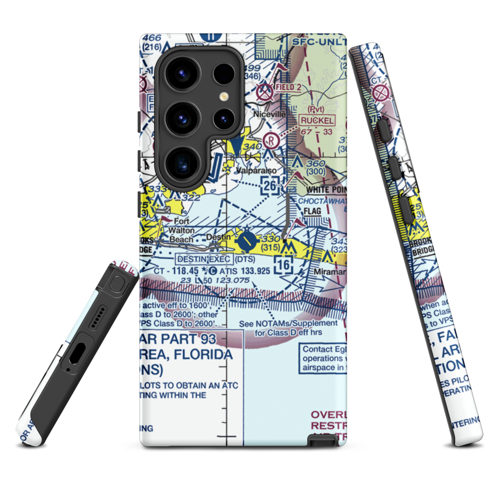 Destin Executive Airport (DTS) VFR Sectional Samsung Phone Case Samsung Galaxy S24 Ultra model shown