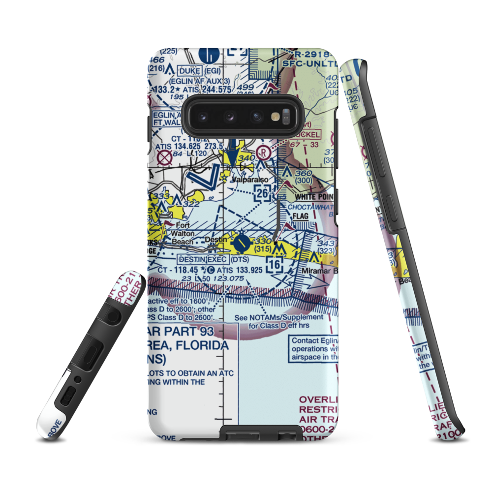 Destin Executive Airport (DTS) VFR Sectional Samsung Phone Case Samsung Galaxy S10 Plus model shown