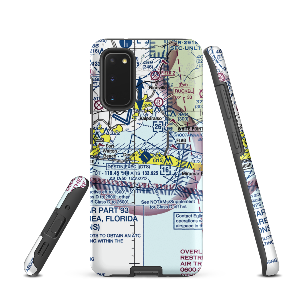 Destin Executive Airport (DTS) VFR Sectional Samsung Phone Case Samsung Galaxy S20 model shown