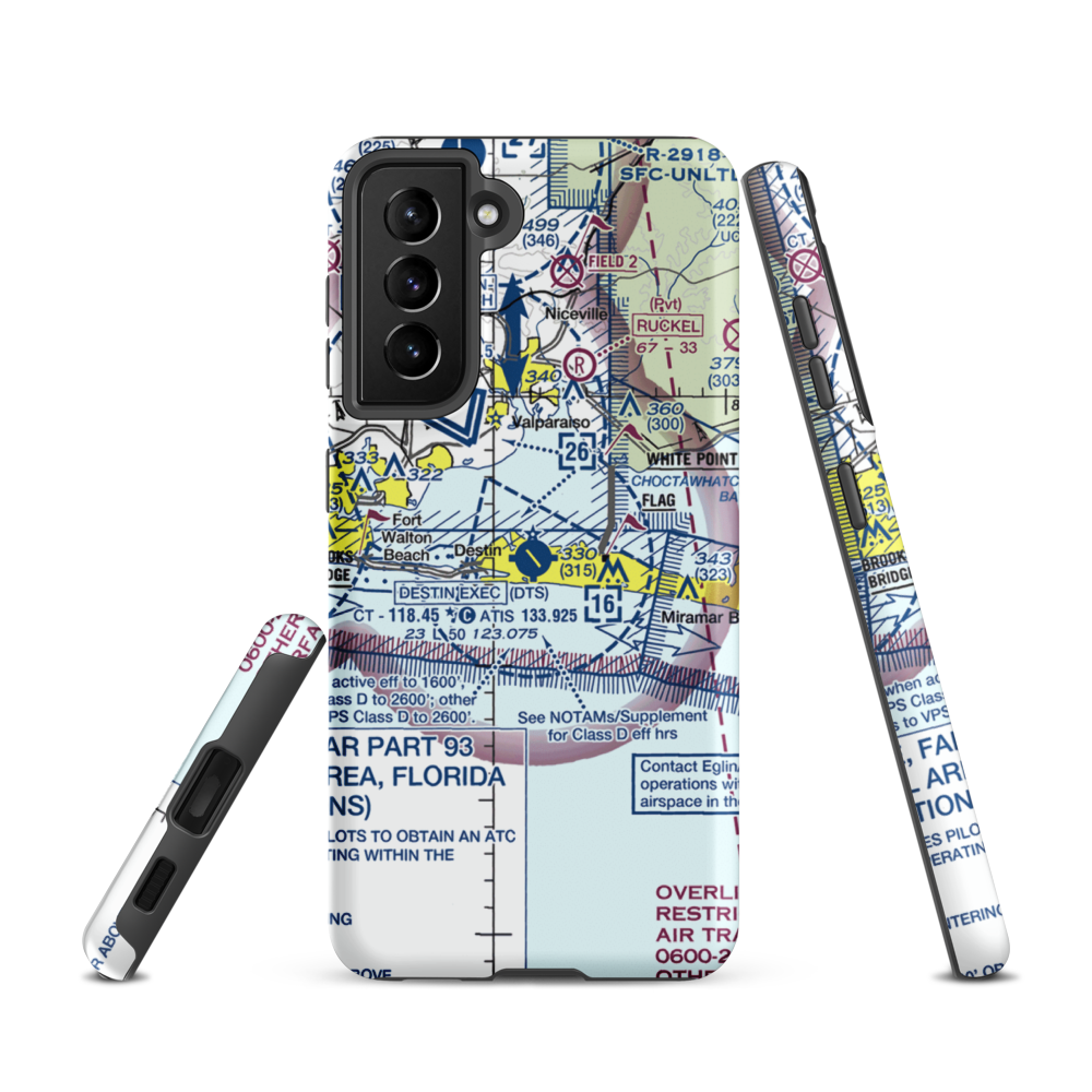 Destin Executive Airport (DTS) VFR Sectional Samsung Phone Case Samsung Galaxy S21 model shown
