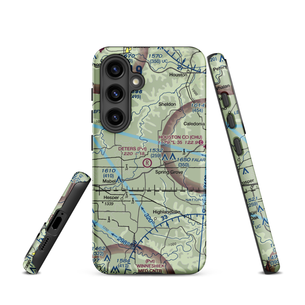Deters Farms Airport (MY10) VFR Sectional Samsung Phone Case Samsung Galaxy S24 model shown