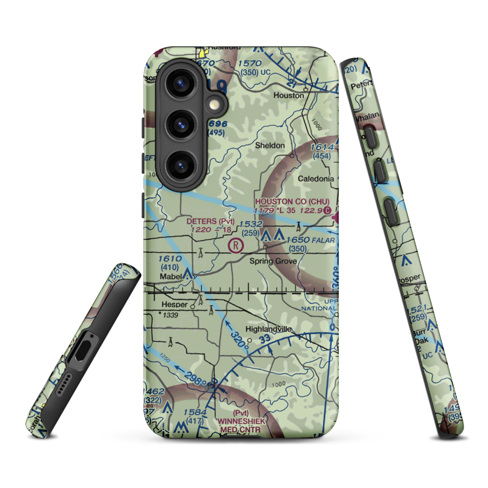 Deters Farms Airport (MY10) VFR Sectional Samsung Phone Case Samsung Galaxy S24 Plus model shown