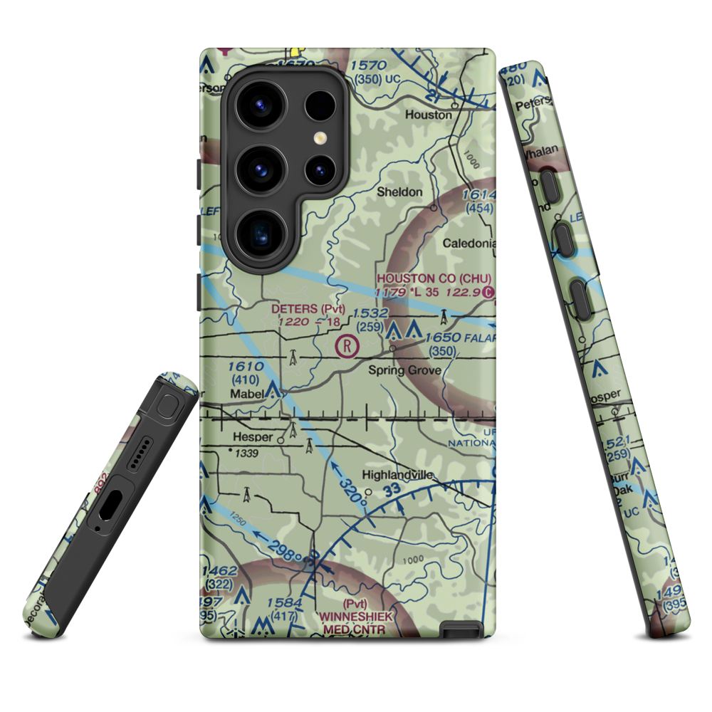 Deters Farms Airport (MY10) VFR Sectional Samsung Phone Case Samsung Galaxy S24 Ultra model shown