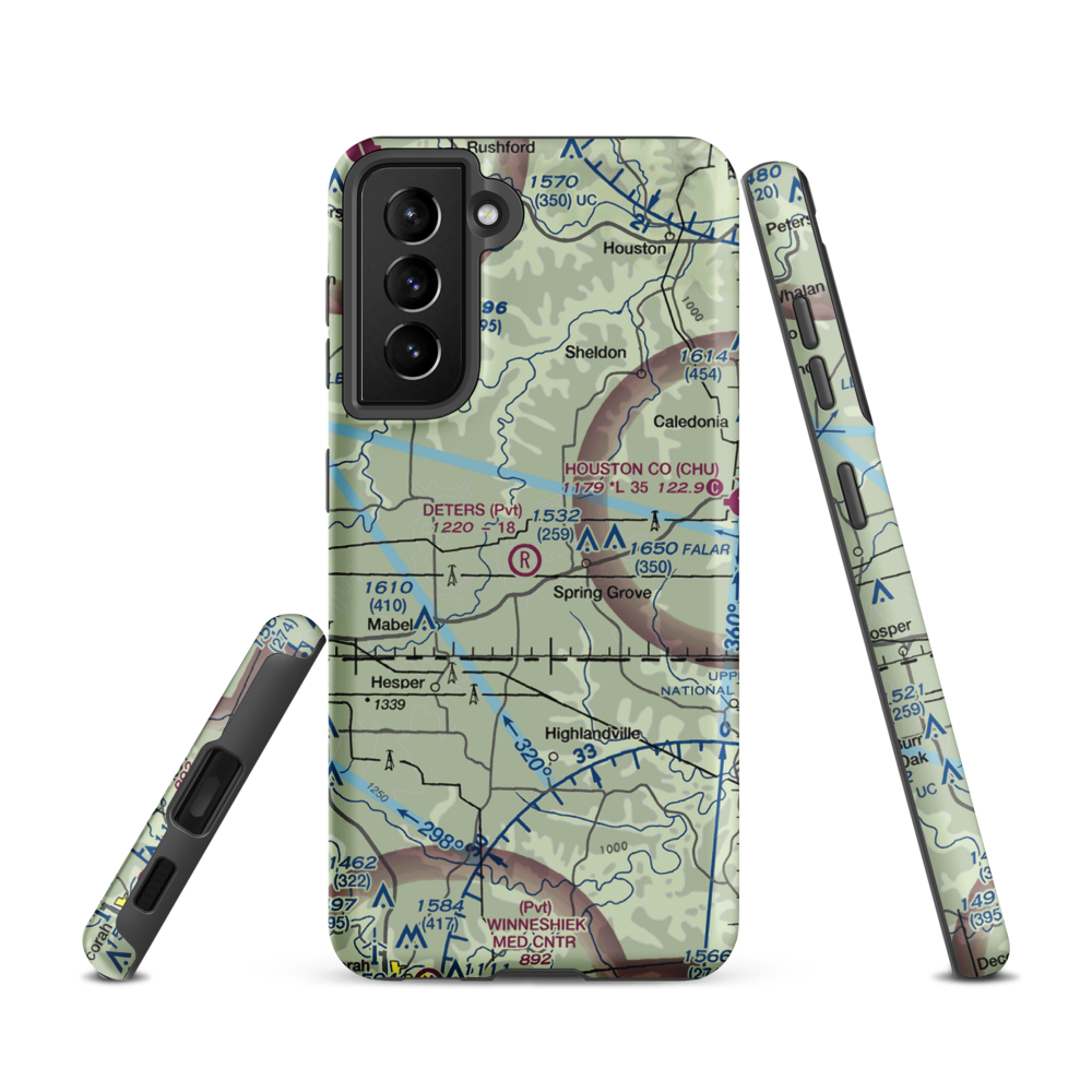 Deters Farms Airport (MY10) VFR Sectional Samsung Phone Case Samsung Galaxy S21 model shown