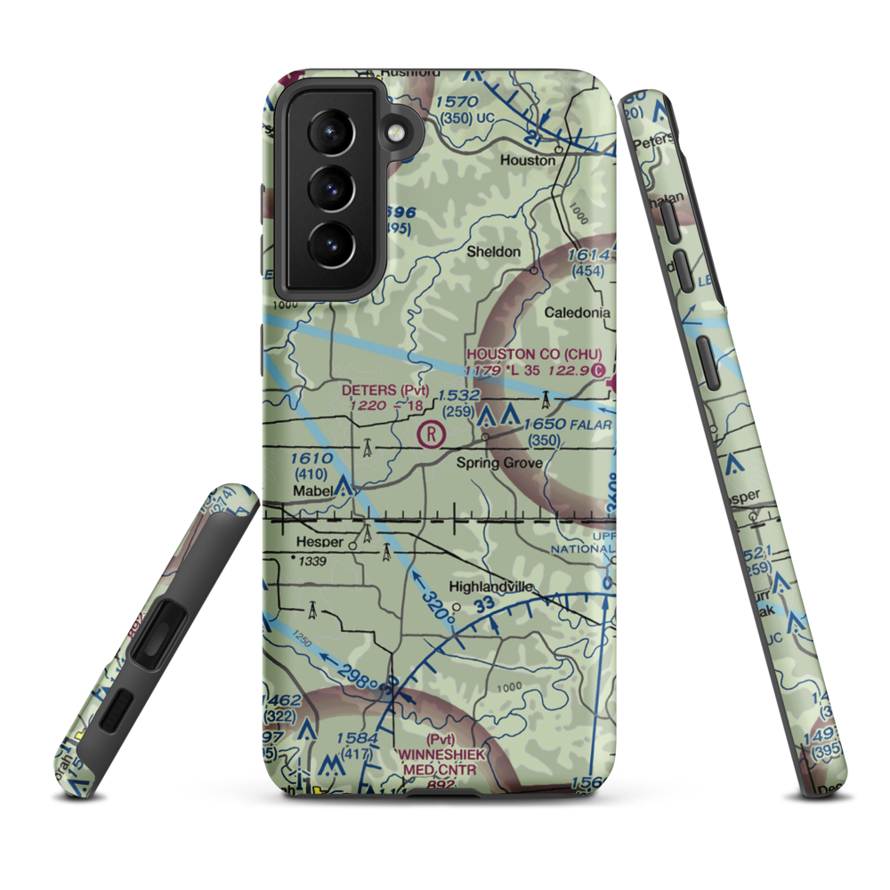 Deters Farms Airport (MY10) VFR Sectional Samsung Phone Case Samsung Galaxy S21 Plus model shown