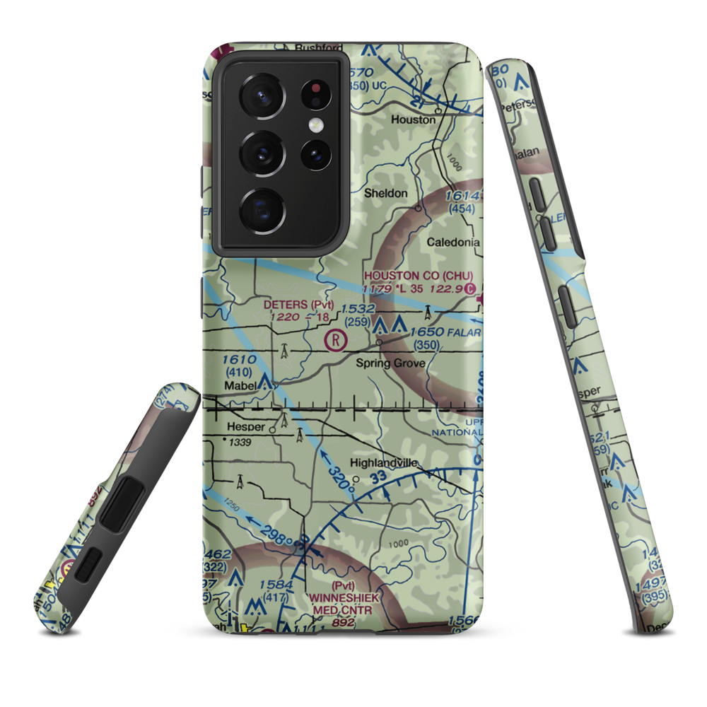 Deters Farms Airport (MY10) VFR Sectional Samsung Phone Case Samsung Galaxy S21 Ultra model shown
