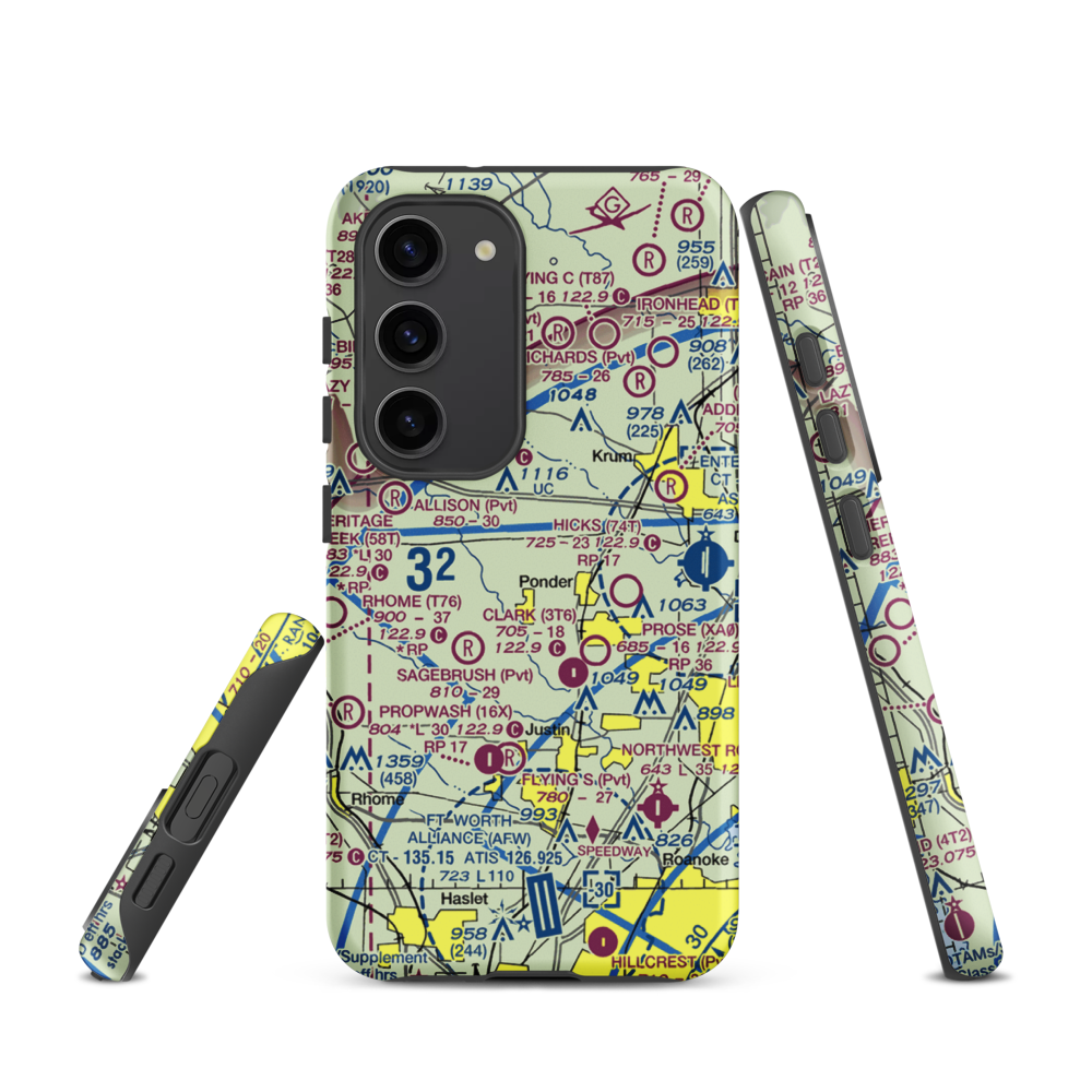Deussen Field (45TE) VFR Sectional Samsung Phone Case Samsung Galaxy S23 model shown