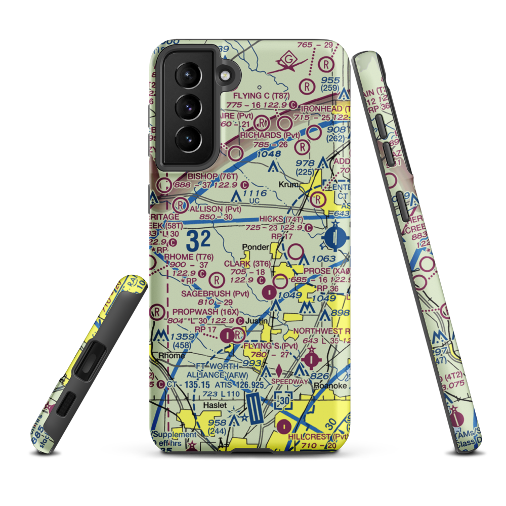 Deussen Field (45TE) VFR Sectional Samsung Phone Case Samsung Galaxy S21 Plus model shown