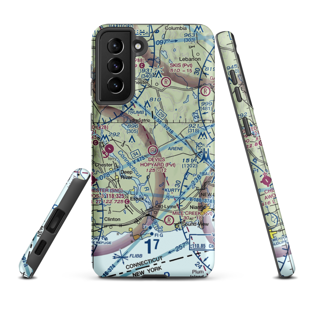 Devils Hopyard Field (CT11) VFR Sectional Samsung Phone Case Samsung Galaxy S21 FE model shown