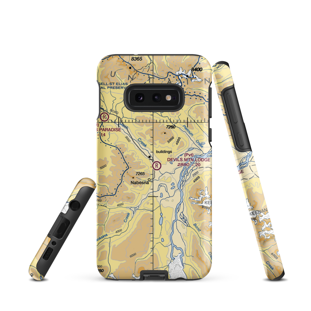 Devils Mountain Lodge Airport (IBN) VFR Sectional Samsung Phone Case Samsung Galaxy S10 Plus model shown