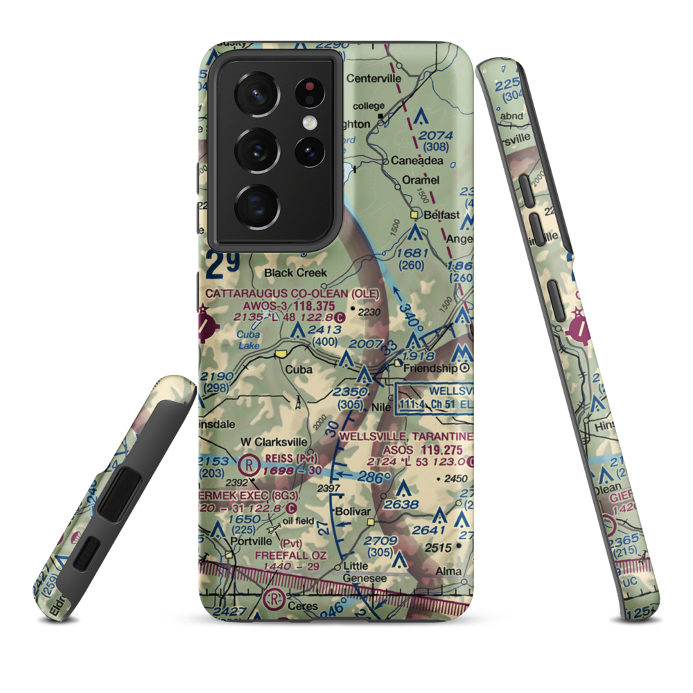 Dew Airpark (36NY) VFR Sectional Samsung Phone Case Samsung Galaxy S21 Ultra model shown