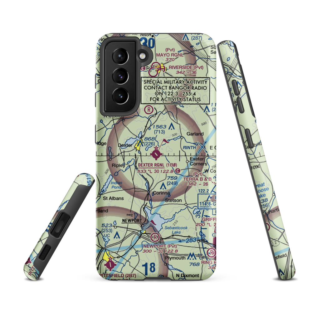 Dexter Regional Airport (1B0) VFR Sectional Samsung Phone Case Samsung Galaxy S21 FE model shown