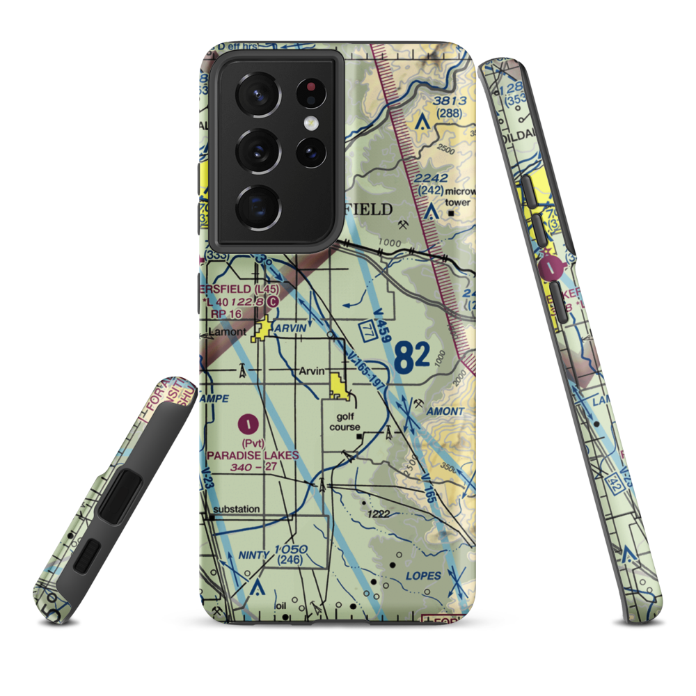 Di Giorgio Ranch Landing Strip (74CL) VFR Sectional Samsung Phone Case Samsung Galaxy S21 Plus model shown