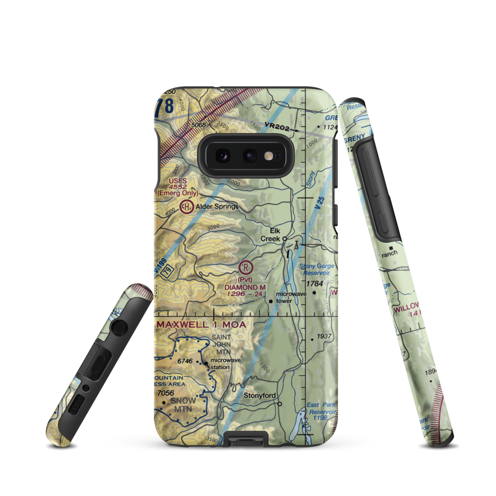 Diamond M Ranch Airport (90CL) VFR Sectional Samsung Phone Case Samsung Galaxy S10e model shown