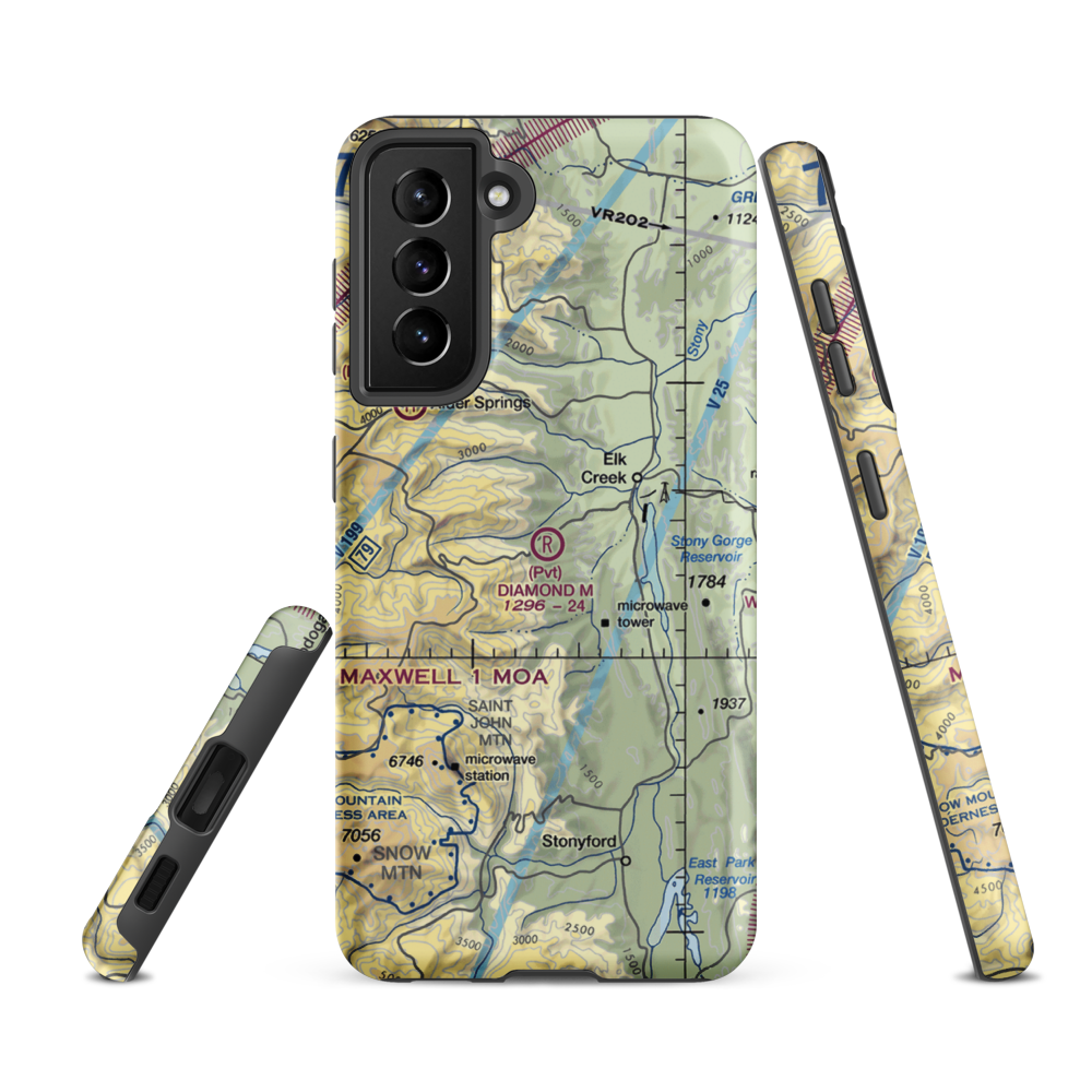 Diamond M Ranch Airport (90CL) VFR Sectional Samsung Phone Case Samsung Galaxy S21 FE model shown
