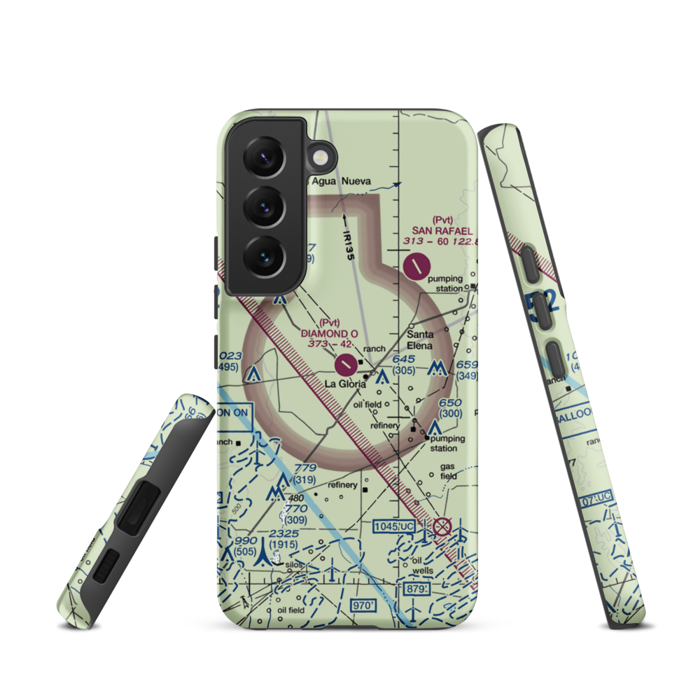 Diamond O Ranch Airport (XS93) VFR Sectional Samsung Phone Case Samsung Galaxy S22 model shown