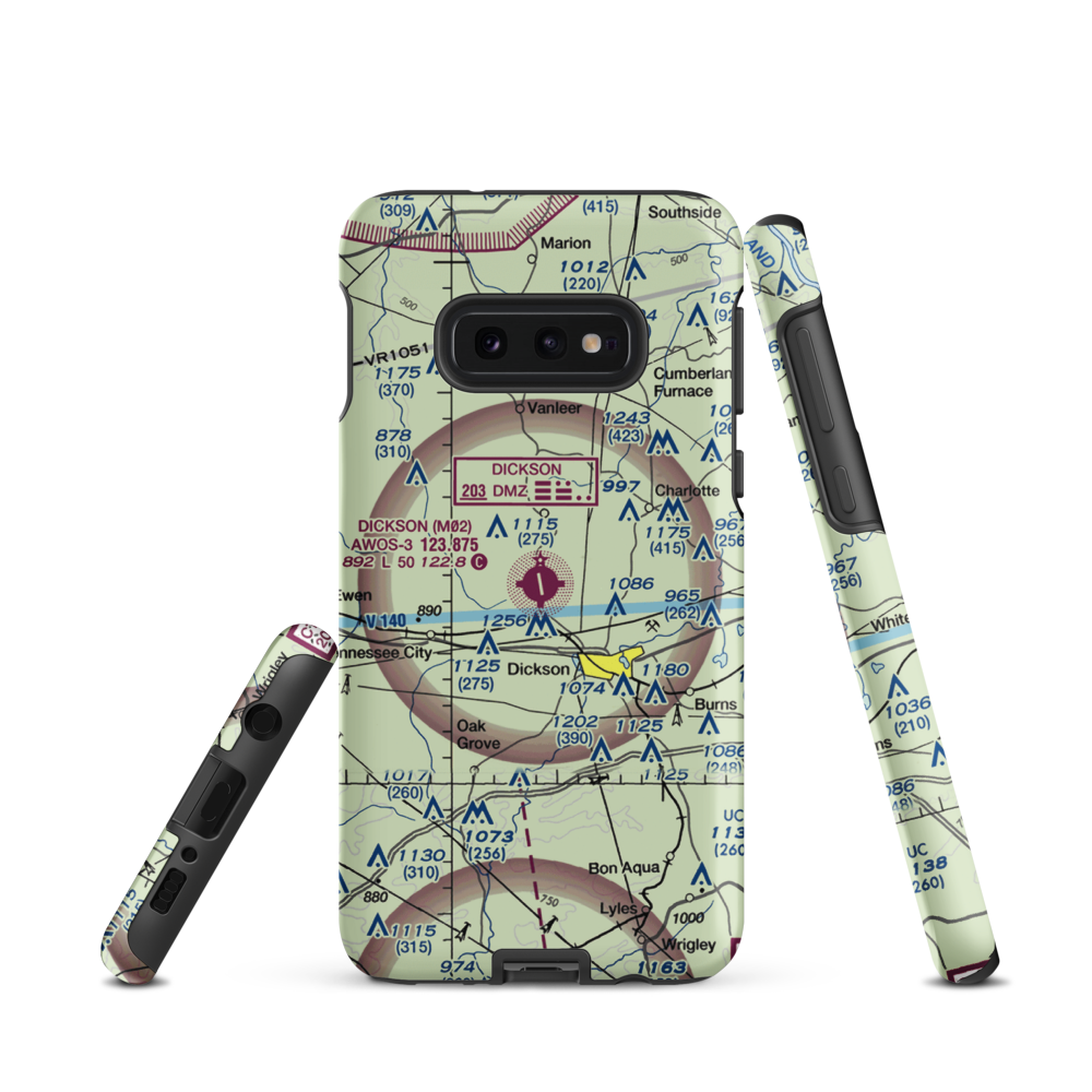 Dickson Municipal Airport (M02) VFR Sectional Samsung Phone Case Samsung Galaxy S10 Plus model shown