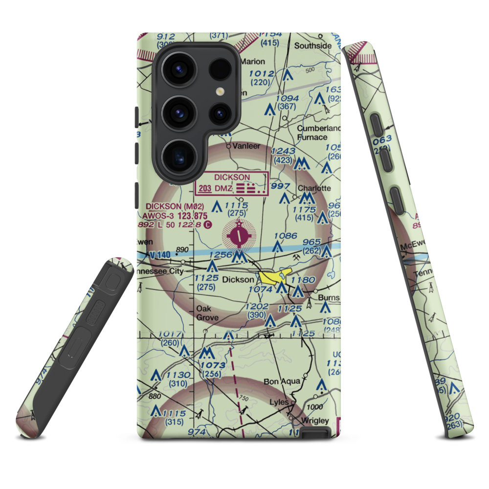 Dickson Municipal Airport (M02) VFR Sectional Samsung Phone Case Samsung Galaxy S23 Ultra model shown