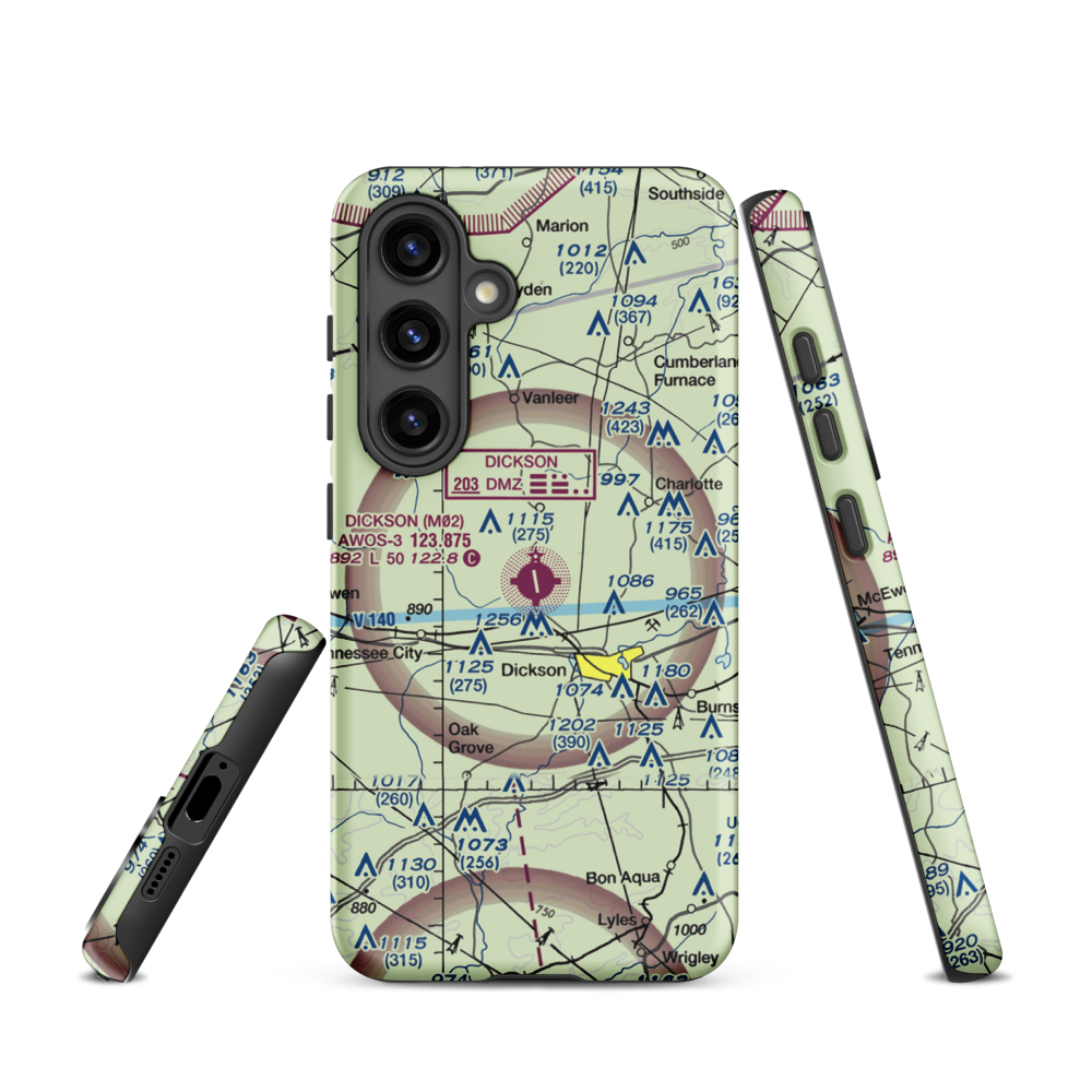 Dickson Municipal Airport (M02) VFR Sectional Samsung Phone Case Samsung Galaxy S24 model shown