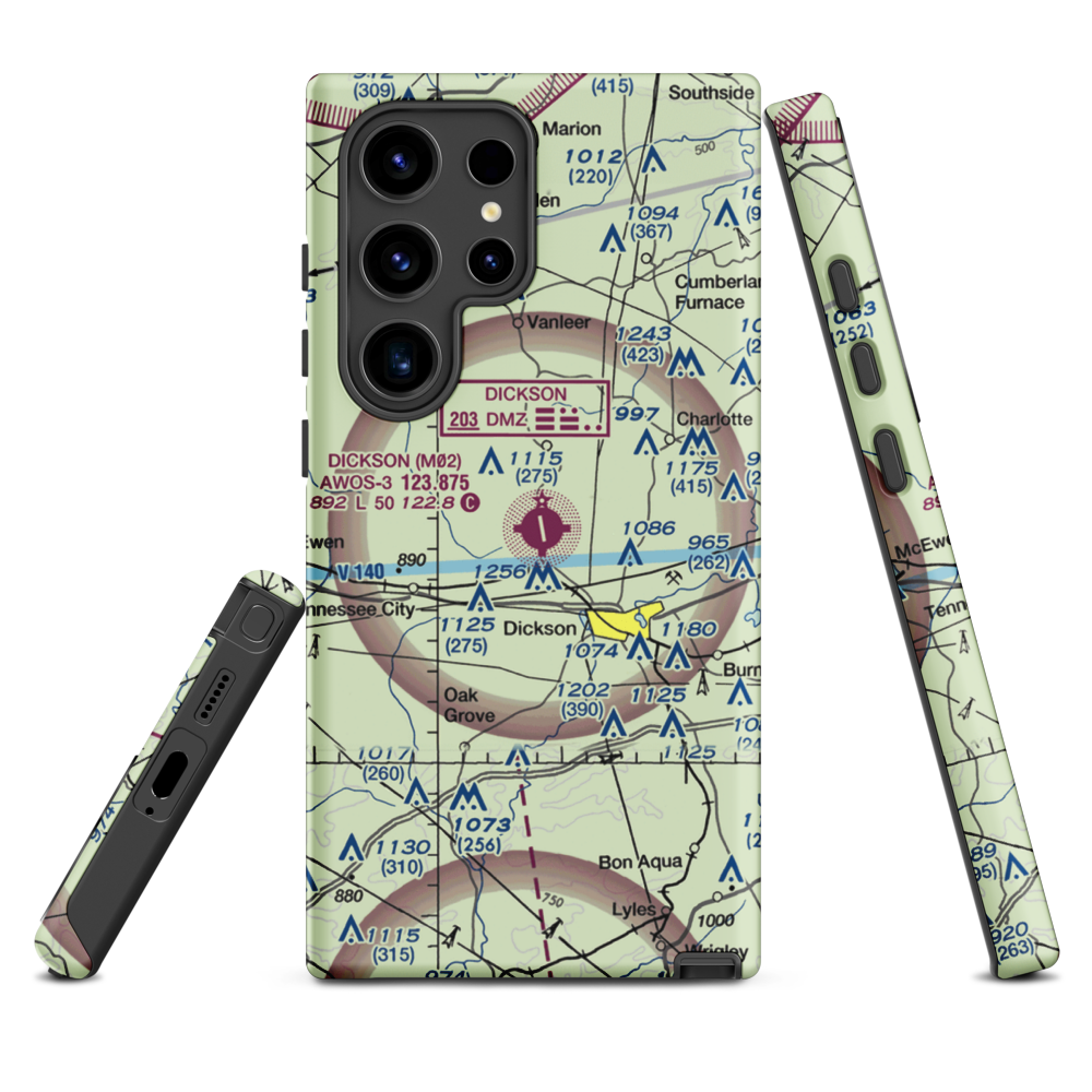 Dickson Municipal Airport (M02) VFR Sectional Samsung Phone Case Samsung Galaxy S24 Ultra model shown
