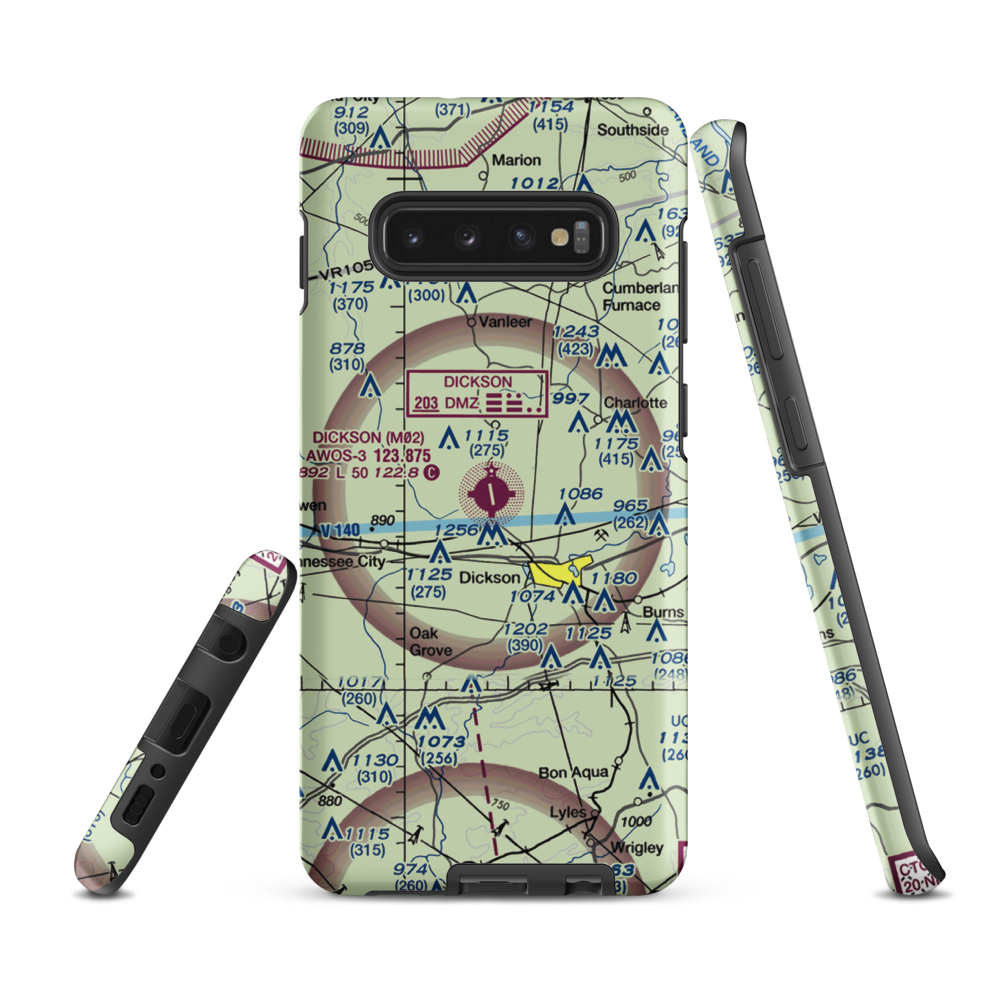 Dickson Municipal Airport (M02) VFR Sectional Samsung Phone Case Samsung Galaxy S10e model shown