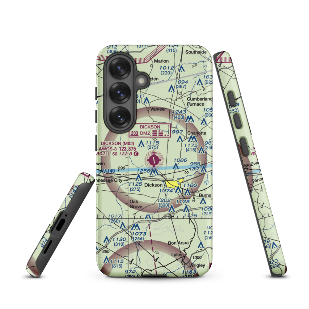 Dickson Municipal Airport (M02) VFR Sectional Samsung Phone Case Samsung Galaxy S25 model shown