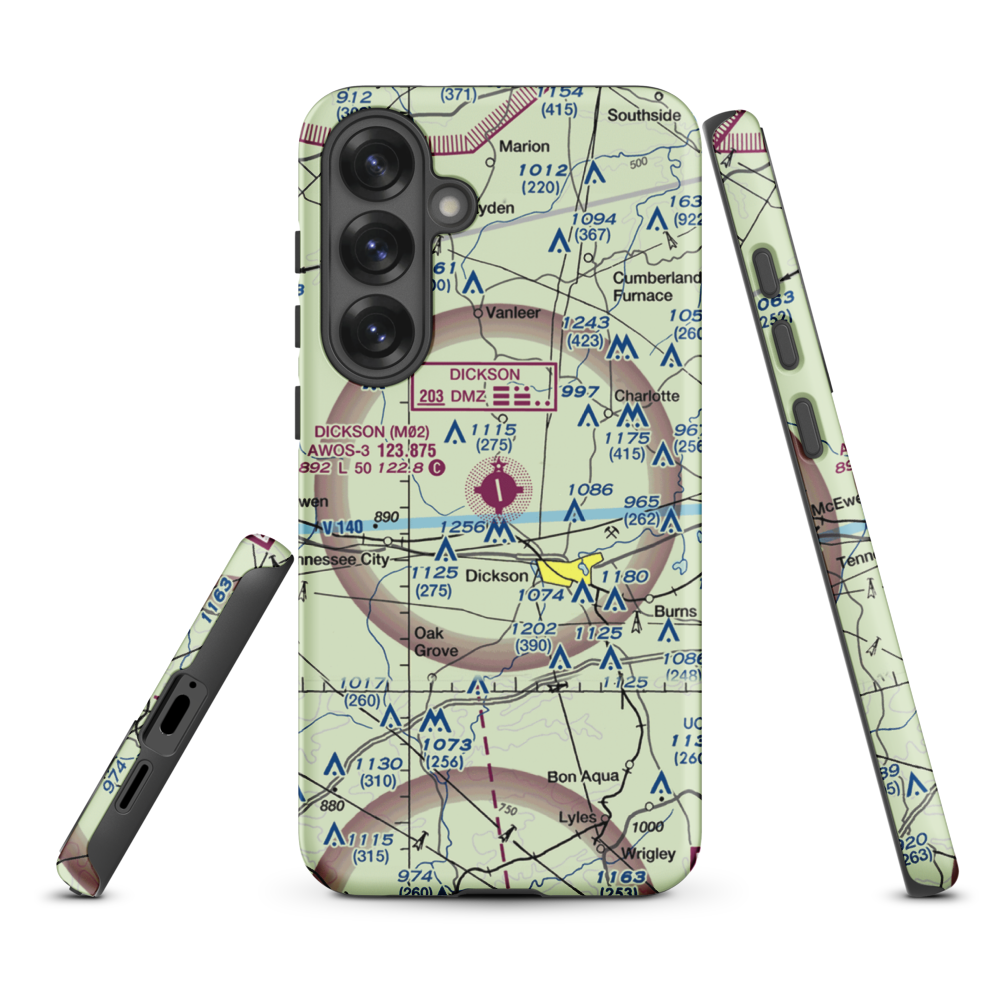 Dickson Municipal Airport (M02) VFR Sectional Samsung Phone Case Samsung Galaxy S25 Plus model shown