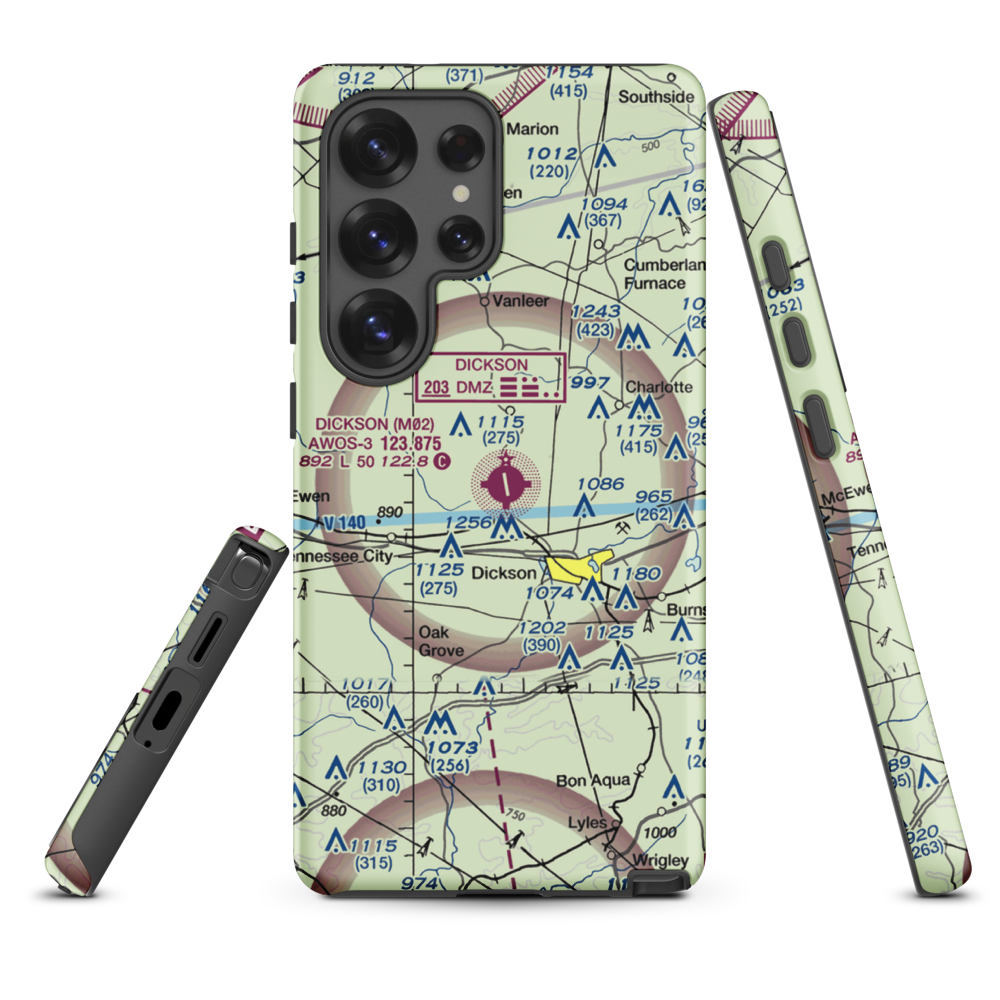 Dickson Municipal Airport (M02) VFR Sectional Samsung Phone Case Samsung Galaxy S25 Ultra model shown