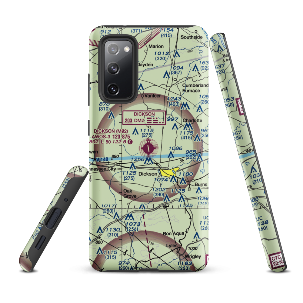 Dickson Municipal Airport (M02) VFR Sectional Samsung Phone Case Samsung Galaxy S20 FE model shown