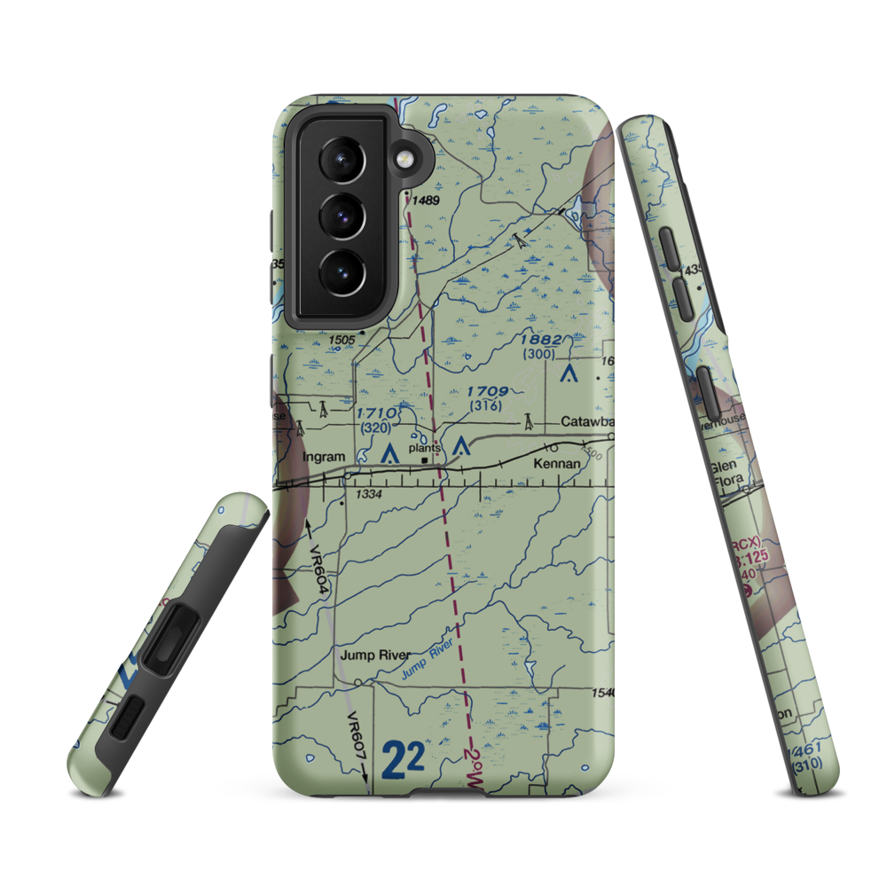 Diderrich Ranch Airport (WS44) VFR Sectional Samsung Phone Case Samsung Galaxy S21 FE model shown