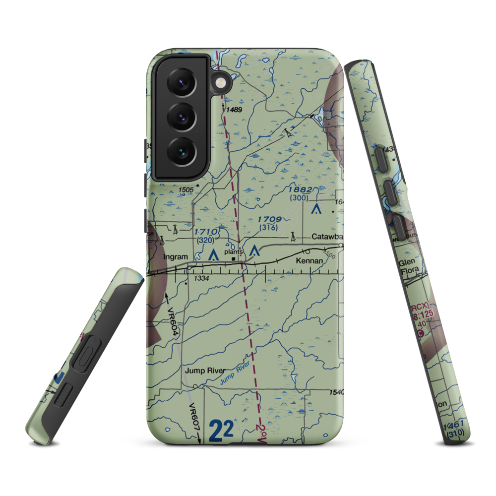 Diderrich Ranch Airport (WS44) VFR Sectional Samsung Phone Case Samsung Galaxy S22 Plus model shown