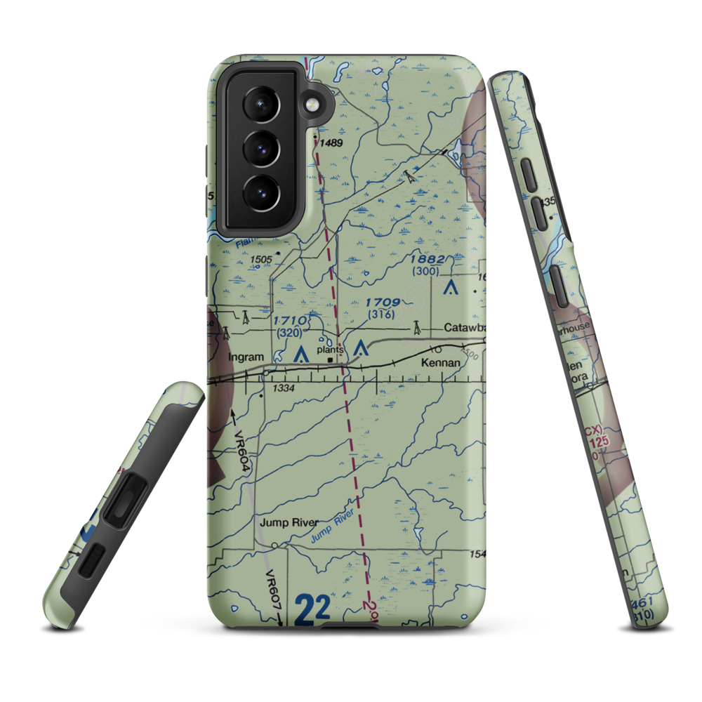 Diderrich Ranch Airport (WS44) VFR Sectional Samsung Phone Case Samsung Galaxy S21 Plus model shown