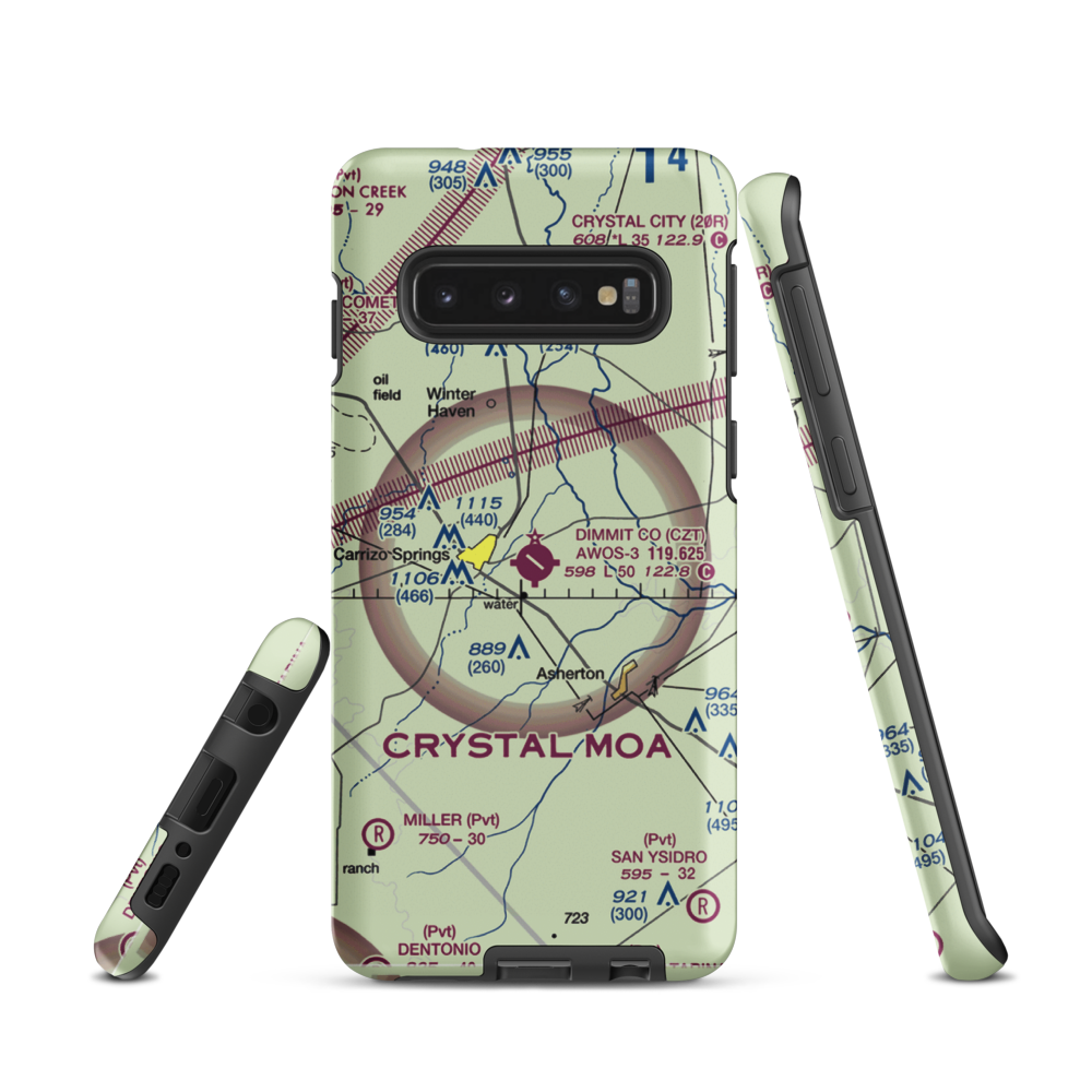 Dimmit County Airport (CZT) VFR Sectional Samsung Phone Case Samsung Galaxy S10 model shown