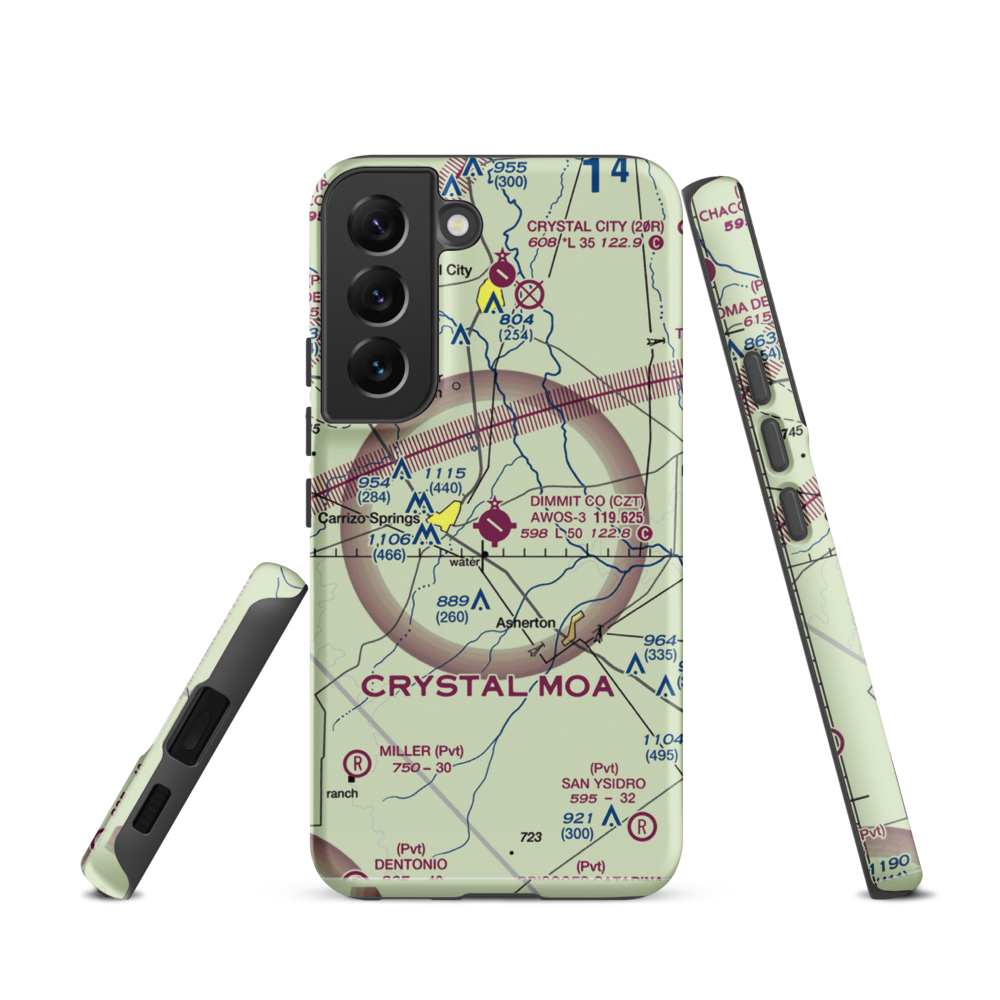 Dimmit County Airport (CZT) VFR Sectional Samsung Phone Case Samsung Galaxy S22 model shown