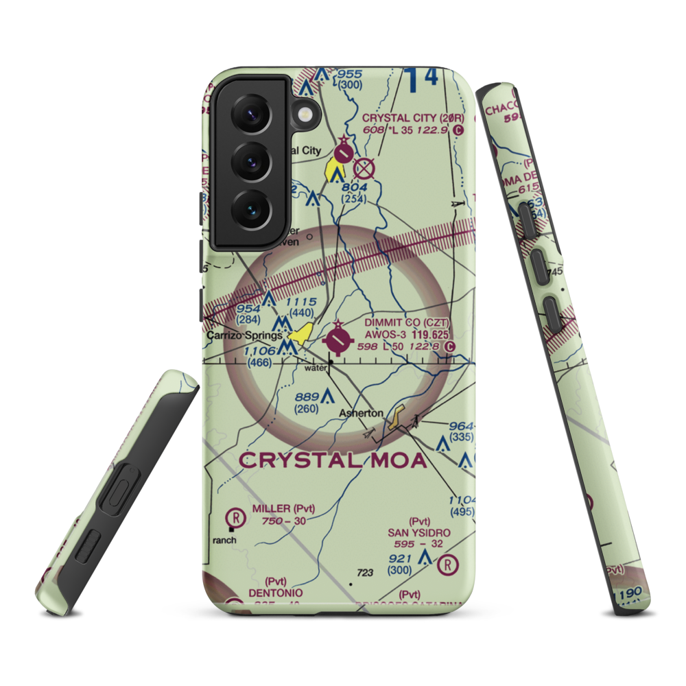 Dimmit County Airport (CZT) VFR Sectional Samsung Phone Case Samsung Galaxy S22 Plus model shown