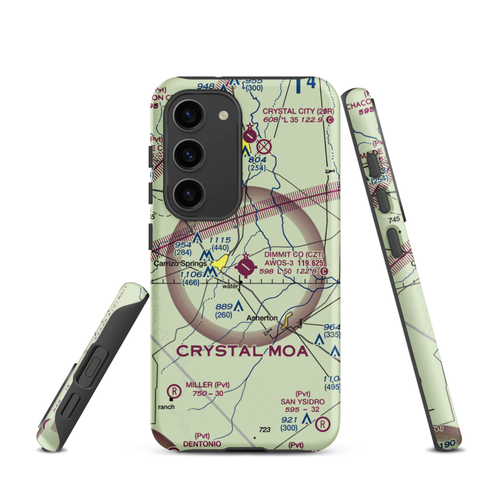 Dimmit County Airport (CZT) VFR Sectional Samsung Phone Case Samsung Galaxy S23 model shown