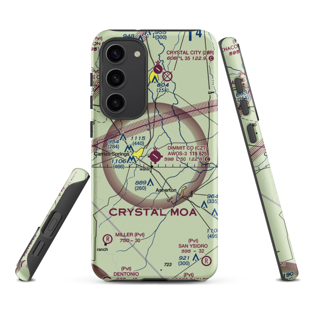 Dimmit County Airport (CZT) VFR Sectional Samsung Phone Case Samsung Galaxy S23 Plus model shown